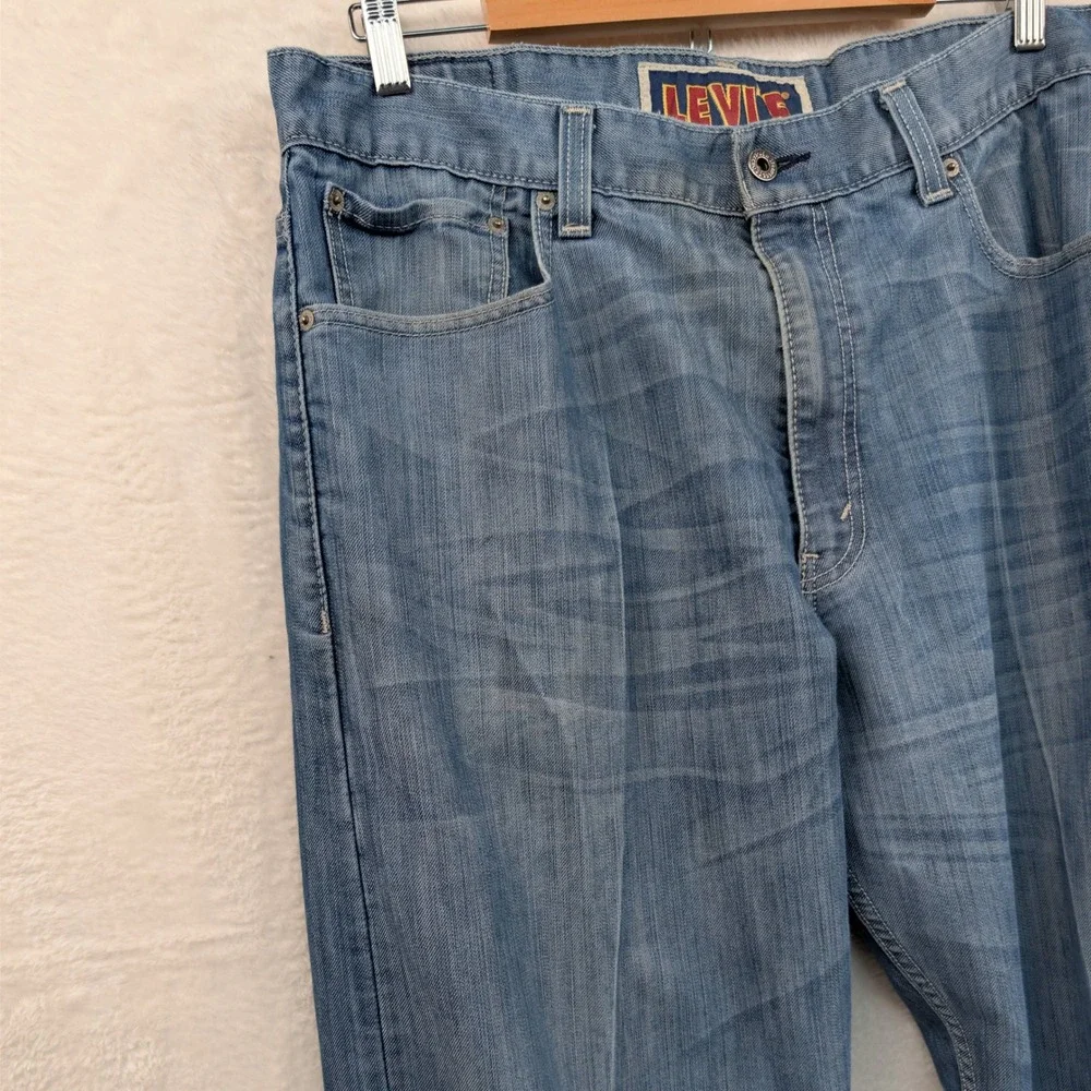 VTG Levi's 569 Loose Straight Jeans Men's 38x32 Light Wash Blue Baggy Skater Y2K